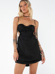 product Princess Polly Asymmetric Neckline  Hazel Cut Out Mini Dress Black Tall