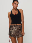   front view of model wearing Princess Polly Tejano Mini Skirt Leopard Mini Skirts 