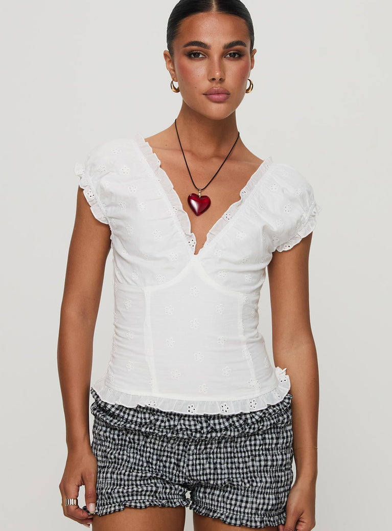 Sofiella Embroidered Top White