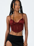 product Princess Polly Sleeveless Plunger  Palisade Corset Top Red