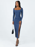 product Princess Polly Crew Neck  Hayward Long Sleeve Midi Dress Blue