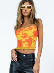 side view of model wearing Princess Polly Summer Nights Top Multi Sleeveless Cowl 