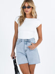 product Impala Shorts Light Wash Denim Princess Polly High Waisted Shorts 