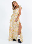 product Princess Polly Asymmetric Neckline  Masuda Maxi Dress Yellow Floral