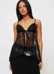 Symone Lace Cami Top Black