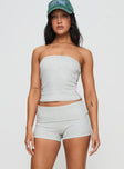 Baseline Low Rise Rib Shorts Grey Marle