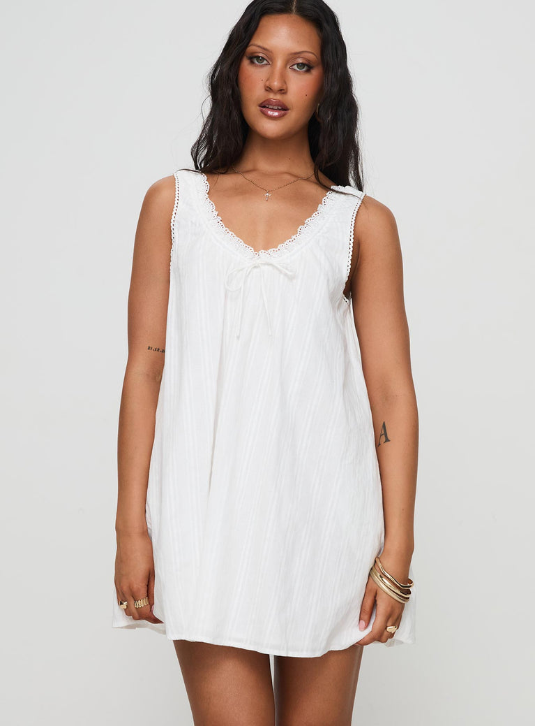 Antiquity Swing Mini Dress White