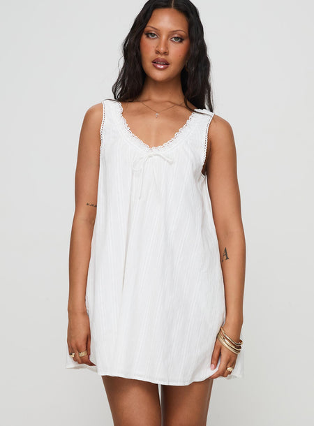 Antiquity Swing Mini Dress White
