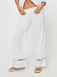 product Princess Polly High Waisted Pants High Waisted Pants  Sun Time Pants White / Blue