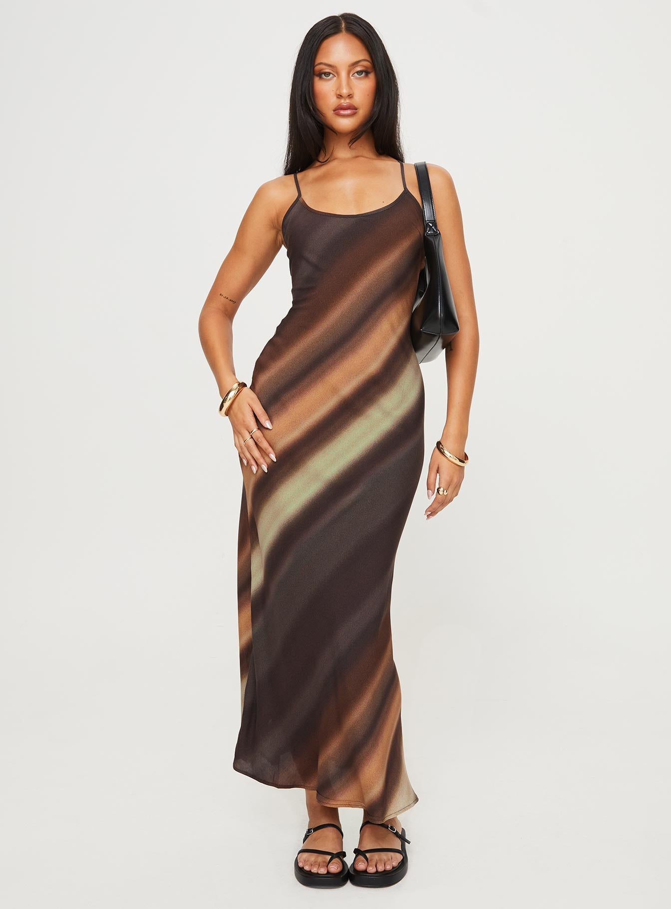 Collective Dress - Otillie Maxi Dress Brown Multi Petite fifth image