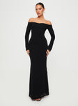 product Princess Polly Square Neck  Korey Off The Shoulder Maxi Dress Black