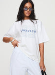 front view of model wearing Princess Polly Loveable Tee White Half Sleeves Crew Neck 