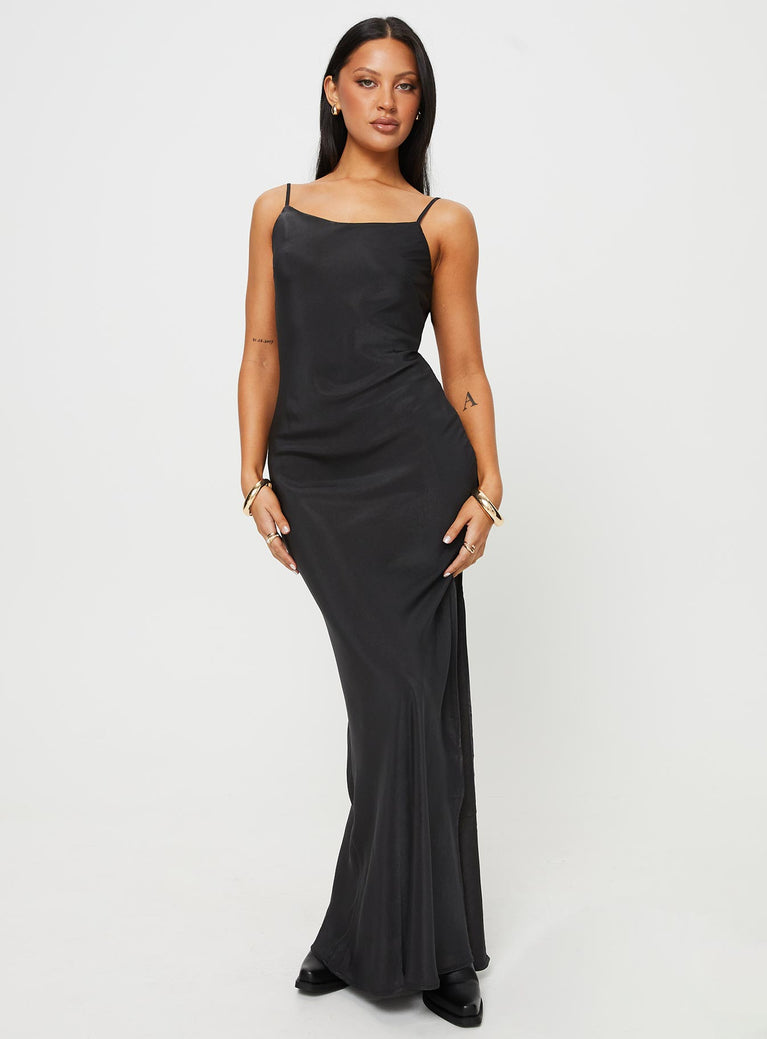 Damelio Low Back Maxi Dress Black