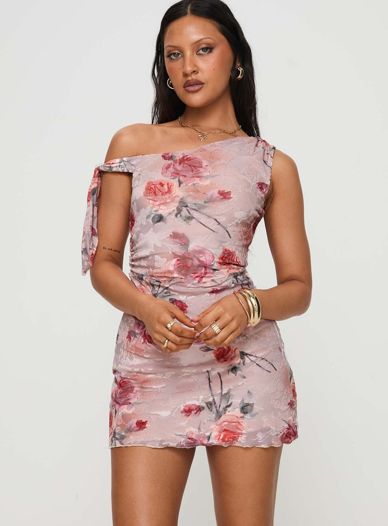 Music Up Asymmetrical Mini Dress Multi