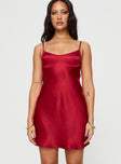 product Princess Polly Asymmetric Neckline Asymmetric Neckline  Jazelle Mini Dress Red