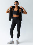 Black  leggings high-waisted design & twin slip leg pockets