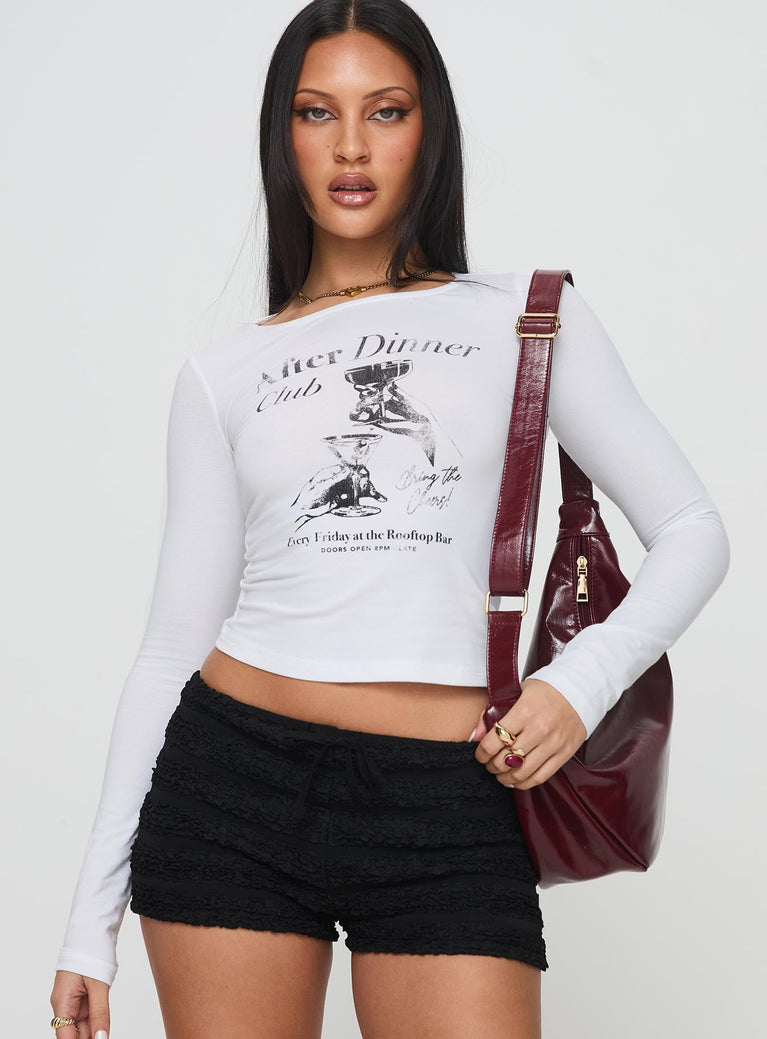 Poesia Long Sleeve Top White