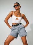 product Lou Carpenter Denim Shorts Light Wash Princess Polly High Waisted Shorts 