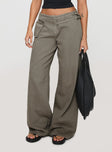 back view of model wearing Princess Polly Paltrow Cargo Pant Washed Brown Petite 