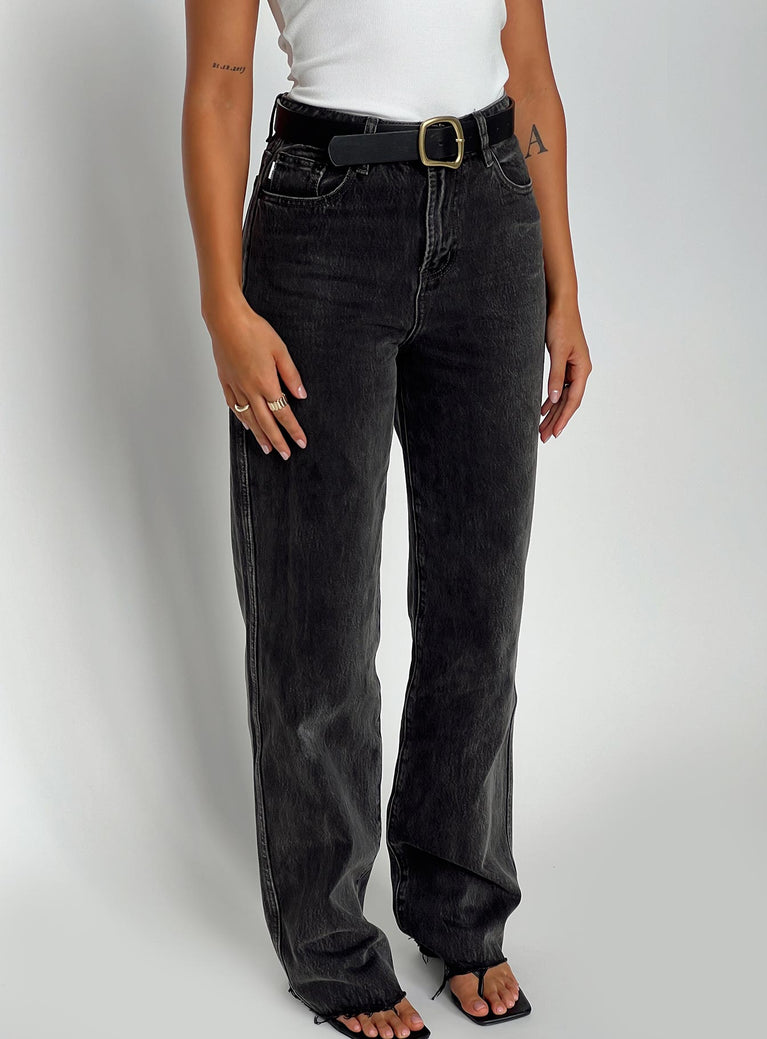 Karlina High Rise Straight Leg Jean Charcoal