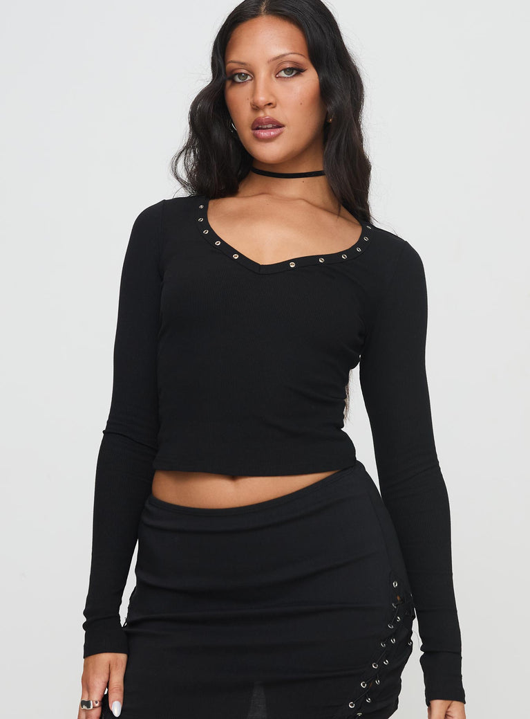 Brea Long Sleeve Top Black