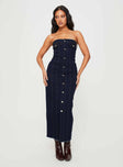 product Princess Polly Square Neck  Marza Denim Strapless Maxi Dress Indigo