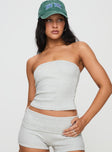 Baseline Strapless Rib Top Grey