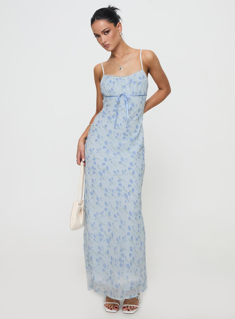 Valencia Maxi Dress Blue Floral