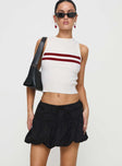   front view of model wearing Princess Polly Dear London Bubble Hem Mini Skirt Black Mini Skirts 