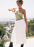 Front view of model wearing  front Perky Maxi Skirt White Princess Polly  Midi Skirts 