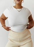 product Princess Polly Short Sleeves Crew Neck  Lex Top White Curve