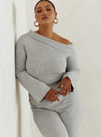 product Princess Polly Full Sleeves Boat Neck  Sina Off The Shoulder Top Grey Curve