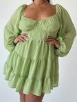 product Princess Polly Cowl Neck  Danny Long Sleeve Mini Dress Green Curve