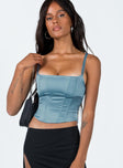 product Princess Polly  Zora Satin Corset Top Blue