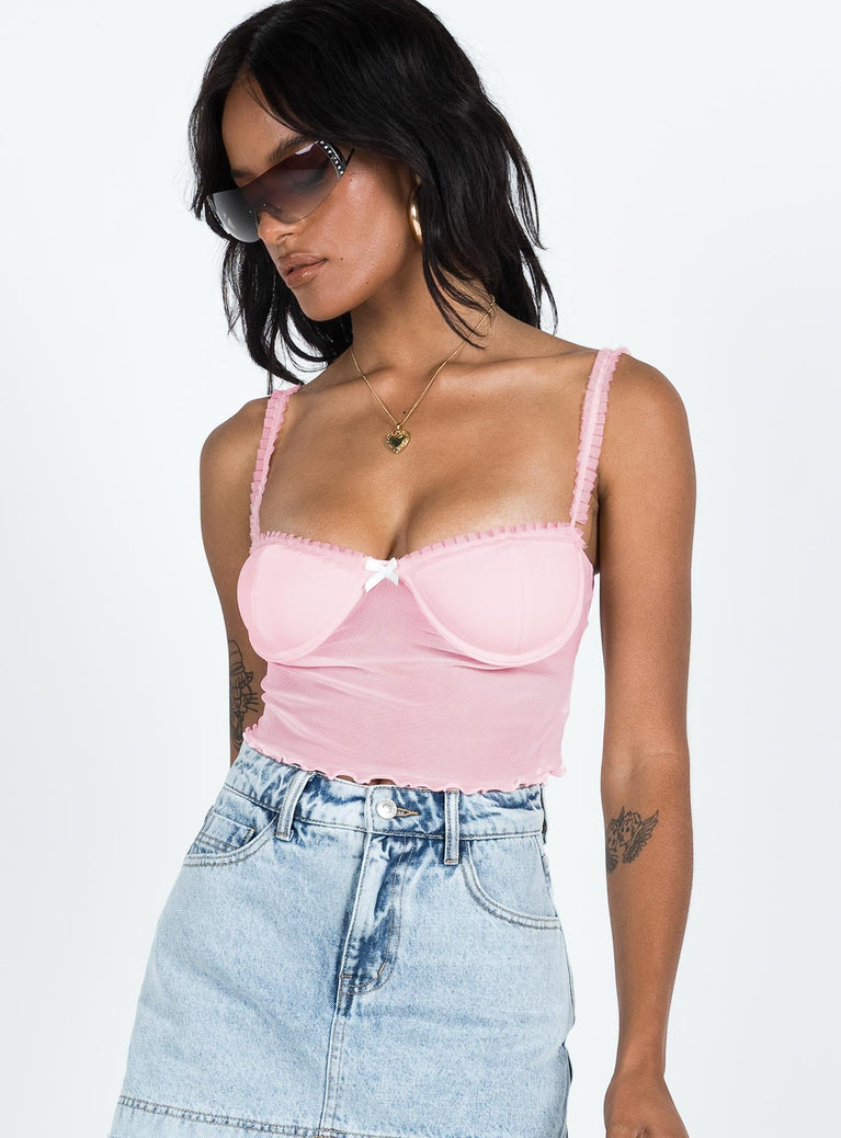 product Princess Polly Sleeveless Scoop Neck  Drysdale Bustier Top Pink