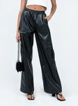 product Princess Polly  Lista Faux Leather Elastic Pocket Pants Black