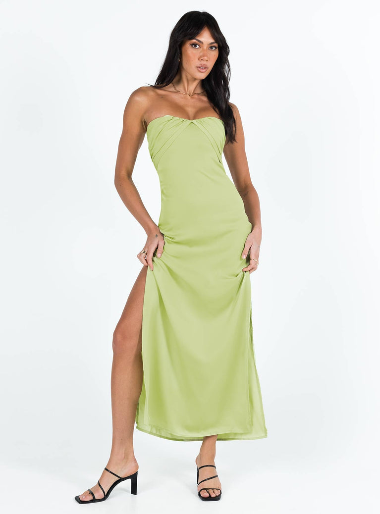 product Princess Polly Sweetheart Neckline  Irena Strapless Maxi Green