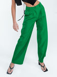 front view of model wearing Princess Polly Archer Pants Apple Green 