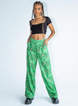 front view of model wearing Princess Polly Kutcher Pants Green 