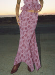   front view of model wearing Princess Polly Nikolise Maxi Skirt Purple Maxi 