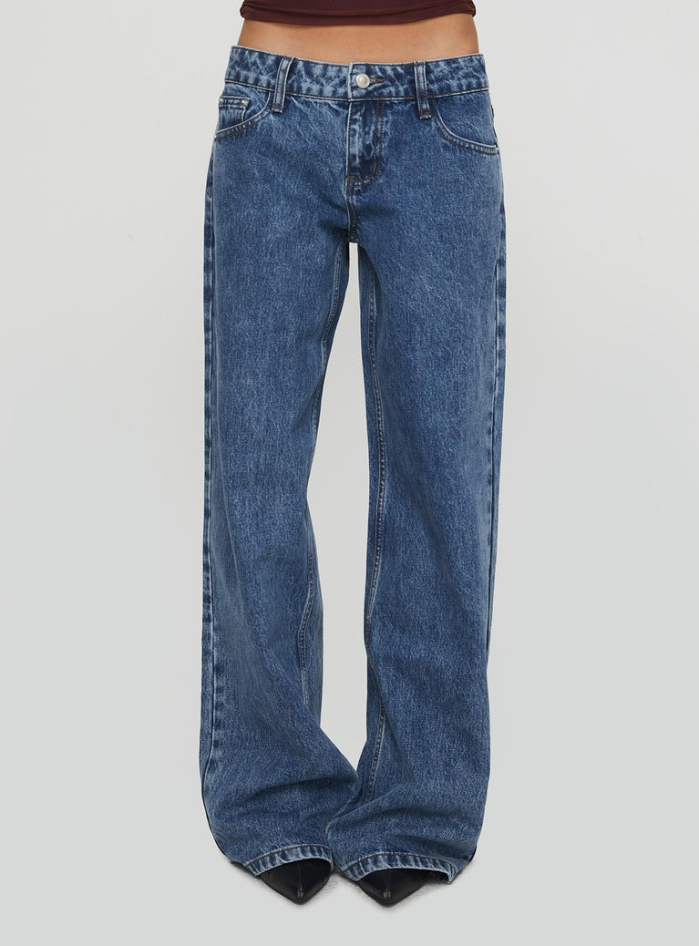 Ellanor Low Rise Slouch Denim Jean Mid Blue