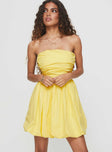 Too Sweet Bubble Mini Dress Lemon