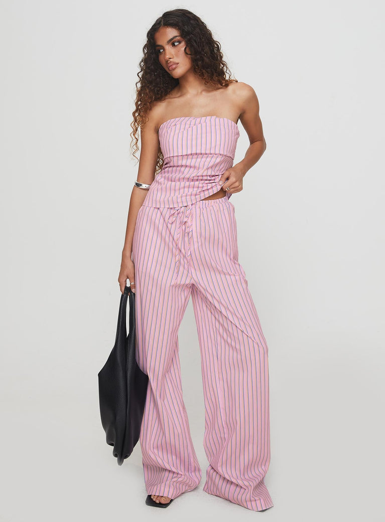 Chastaine Striped Pants Pink