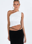 product Princess Polly Sleeveless Asymmetric Neckline  Brinstead One Shoulder Top White