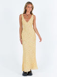 product Princess Polly Asymmetric Neckline  Nellie Maxi Dress Yellow / Red Floral