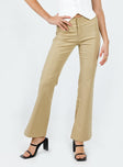 product Princess Polly High Waisted Pants High Waisted Pants  Tabithia Low Rise Pants Beige