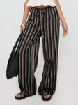 front view of model wearing Princess Polly Rainier Pants Black 