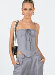 product Princess Polly Sleeveless High Neck  Del Gato Corset Top Grey