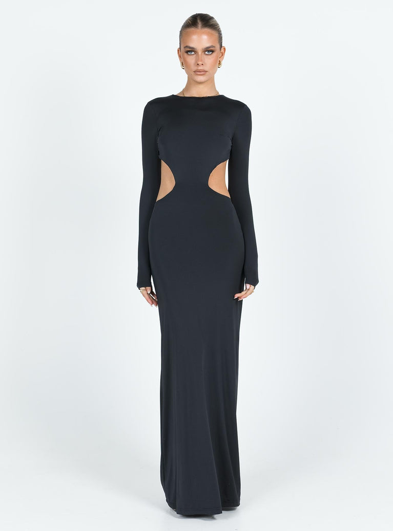 product Princess Polly Asymmetric Neckline  Heuston Backless Maxi Dress Black