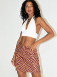   front view of model wearing Princess Polly Meredith Swirl Wrap Mini Skirt 